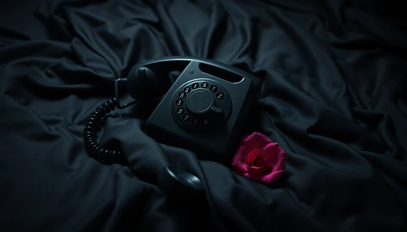 Telefon auf Seidenlaken
